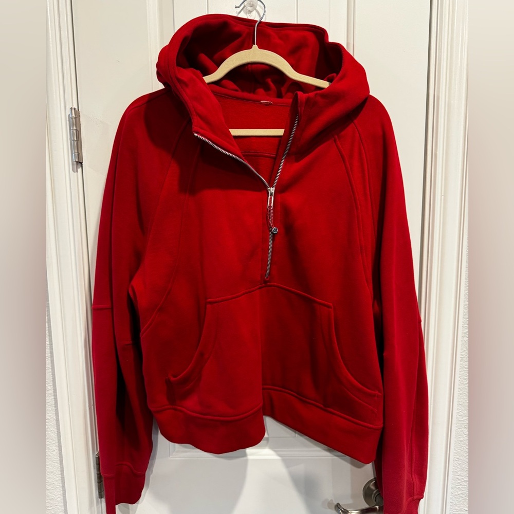 Lululemon Scuba OS half zip dark red XL